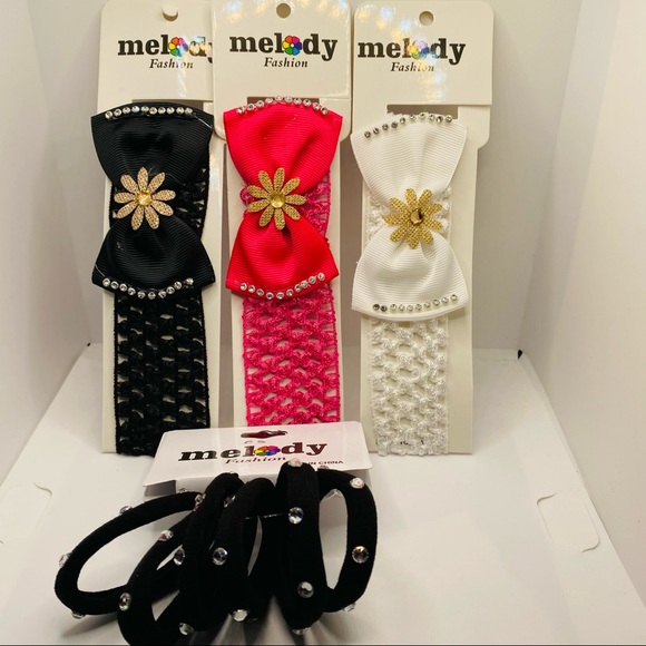 Headbands with Rhinestones and ponytail holders ! - Picture 1 of 14